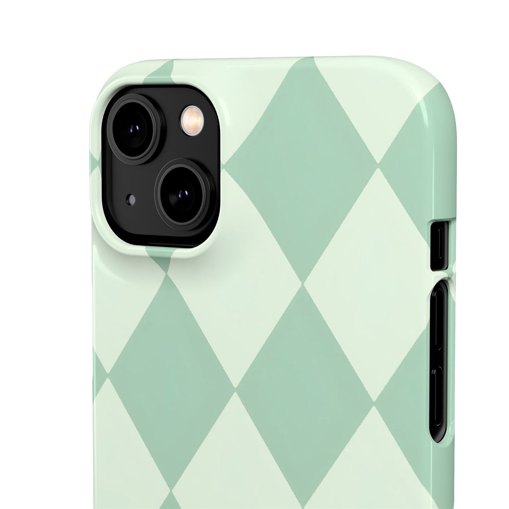 Mint Argyle Snap Phone Case