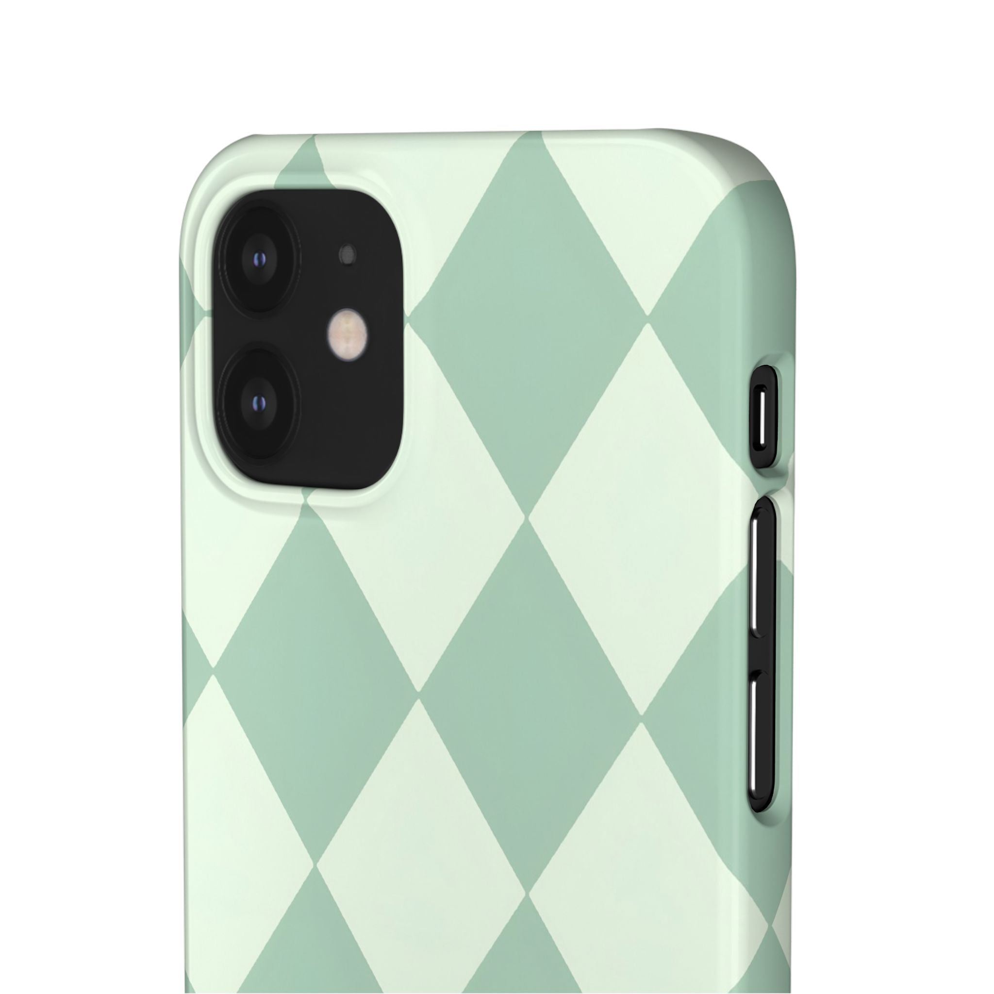 Mint Argyle Snap Phone Case