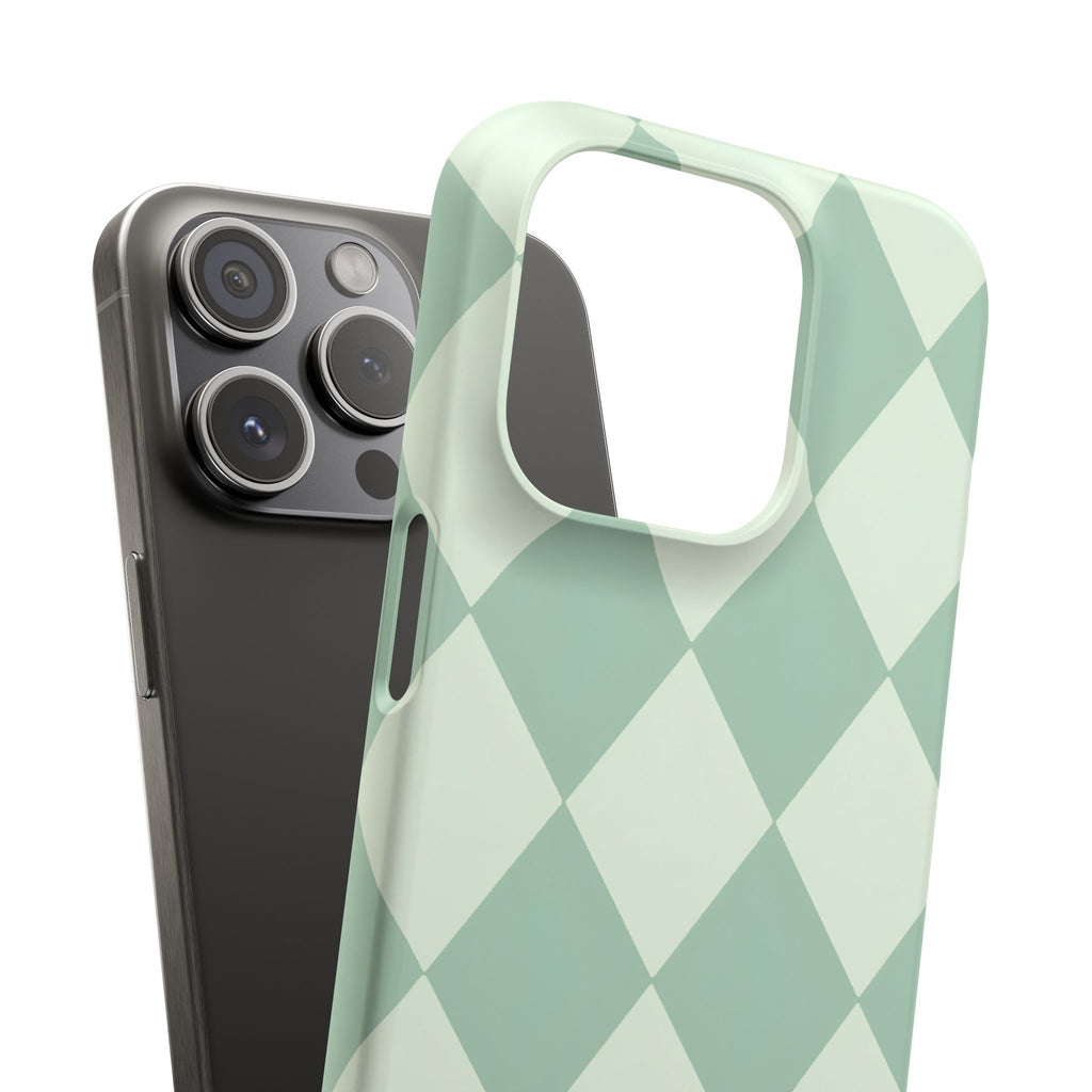 Mint Argyle Snap Phone Case