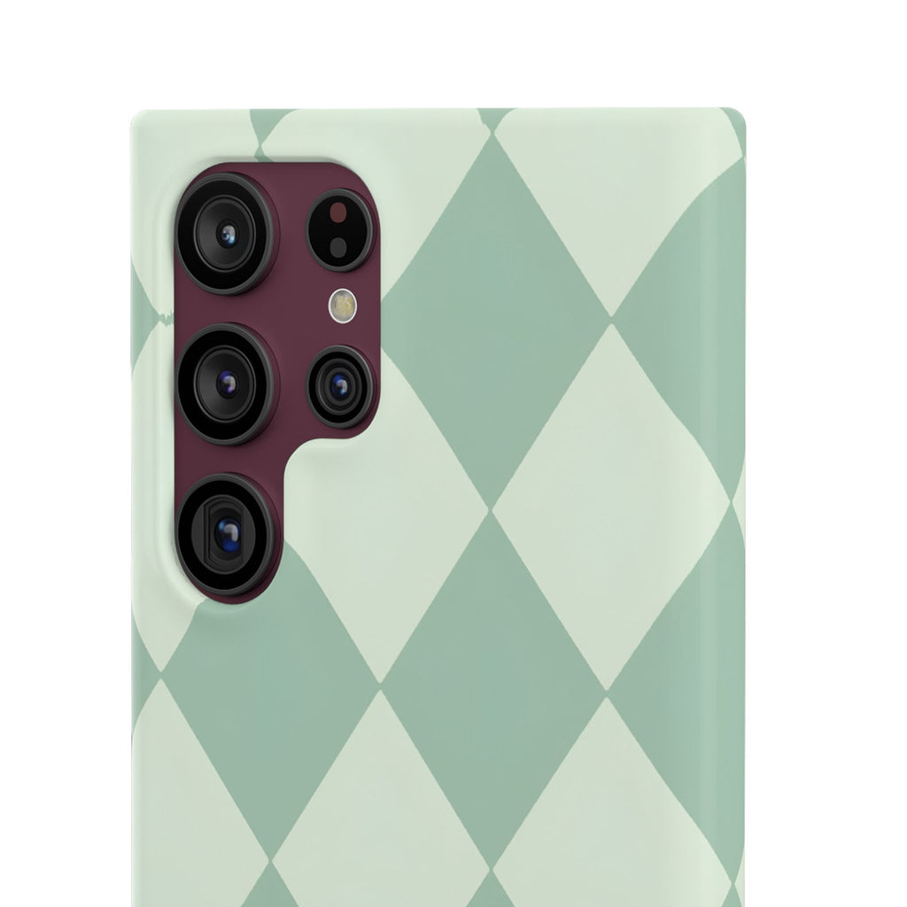Mint Argyle Snap Phone Case